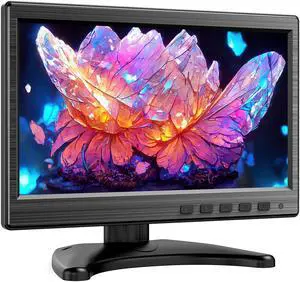 Miktver 10.1 inch Monitor, 1024x600 LCD IPS Monitor 10 inch Security CCTV Display with HDMI, VGA, BNC, RCA Interfaces for Home, Office, Warehouse Surveillance