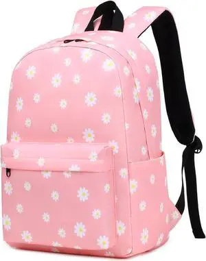 Mimfutu Flowers School Backpack for Teens Girls, Womens College Bookbags Kids School Bags Laptop Backpacks (Pink)