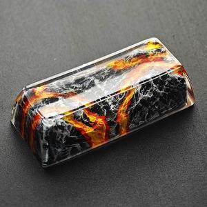 Custom Keycaps - Volcano Shine Through Keycaps Resin 2.25U Artisan Keycaps Custom Keycaps Shift Enter Handmade Translucent Keycaps for Mechanical Keyboard Keycaps (Volcano- 2.25U for Shift Enter)