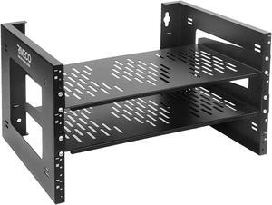 RIVECO 6U Open Frame Rack Wall Mount & Desktop Mount, No Assembly Required Server Rack for Network Equipment