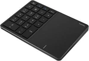 Sanpyl Numeric Keypad, 2 in 1 22 Keys 2.4G Touchpad Bluetooth 4.2 Number Pad, Type C Charging 500mAh Financial Accounting Keyboard, for Laptop, PC, Desktop(Black)