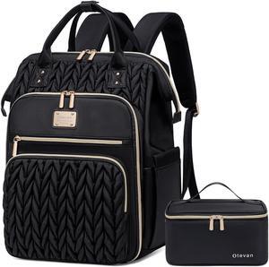 Otevan Lunch Backpack for Women,Work Backpack for Women, 15.6 inch Laptop Backpack with Lunch Bag,Teacher Nurse Insulated Lunchbox Backpack for Women