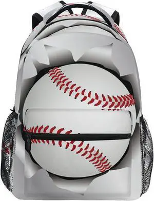 STAYTOP 3D Baseball Hole Students School Bookbag for Boys Girls Kids, Waterproof 15 inch Laptop Backpack, Suitable for Children Men and Women Outdoor Camping Travel Daypack Casual Bags