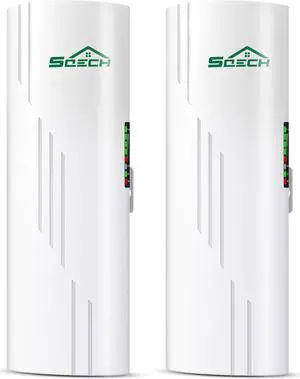 Wireless Bridge,SQECH CPE-S900 Point to Point Wireless Bridge with 100/1000Mbps LAN Ports, 5KM 5.8G WiFi Bridge for PTP/PTMP with 16dBi High Gain Antenna,24V POE Adapter,RJ45 Ethernet Port,2 Pack