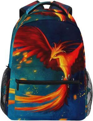 School Backpack Fire Phoenix Bookbag for Boys Girls Teens Casual Travel Bag Computer Laptop Daypack One Size