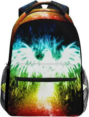 School Backpack Fireworks Phoenix Bookbag for Boys Girls Elementary School Casual Travel Bag Computer Laptop Daypack