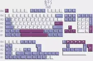160 Keys Doubleshot Keycaps Cherry Profile Tuzi Keycaps Set 7u Spacebar Fit for 61/64/87/104/108 Cherry Mx Switches ISO ANSI Layout Mechanical Keyboards Alice Keyboards