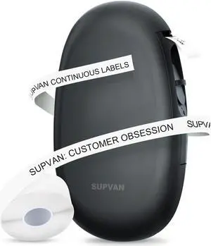 SUPVAN Label Maker Machine with Tape, E10 Portable Label Makers, Multiple Fonts Icons, Continuous Label, Mini Thermal Label Printer, App Control, Easy to Use, Ideal for Home and Office Organization