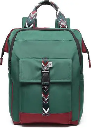 SUNNY BIRD Laptop Backpack, 15.6 Inch Laptop Work Bag, Wide Open Casual Daypack for Women, Men and Adult (Greenboho)
