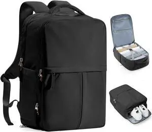suratio Large Travel Backpack Carry On Flight Approved for Women Men Carry On Backpack for Airplanes Mochila De Viaje Suitcase Backpack for Travel Personal Item Backpack Black
