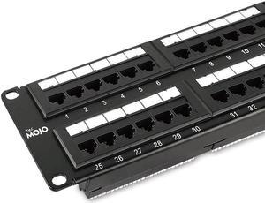 Tecmojo 48 Port Patch Panel,2U Patch Panel,Cat6 Patch Panel,Network Patch Panel for Network Switch,Patch Panel for 19inch Server Racks Network Cabinets,10G Support,Rack Mount Or Wall Mount UL Listed
