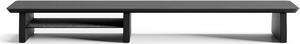 Desk Shelf Monitor Stand System for Dual Screen Setup Matte Black Wood Large for Office Wooden iMac Riser Large Desk Organizer Unit (Black Wood, 36 Inches)