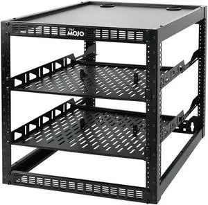 Tecmojo 12U Open Frame Network Rack for IT & AV Gear, AV Rack Floor Standing or Wall Mounted,with 2 PCS 1U Rack Shelves & Mounting Hardware,Network Rack for 19" Networking,Audio and Video Device