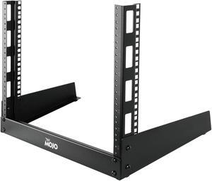Tecmojo 2 Post 8U Desktop Server Rack Small Open Frame Rack for 19in AV/Data/Audio/Studio Equipment Free Standing Home/Office Rack,Tapped Hole