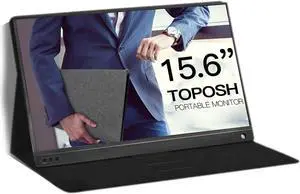 TOPOSH Portable Monitor 15.6" USB Type-C Full HD 1080 IPS USB C Portable Monitor Built-in Dual Speakers Compatible with Laptop Computer Raspberry pi Gaming Monitor for PS5 PS4 PS3 Xbox