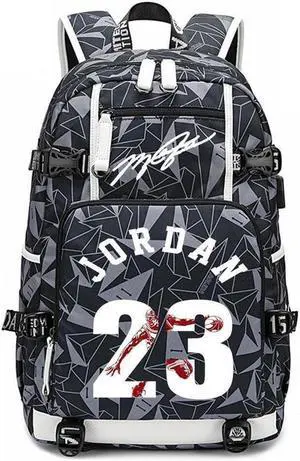 Txiujou Basketball 23 Student School Bag, Laptop Backpack, Ultra-Light Travel Bag, For Men And Women (grey-C)