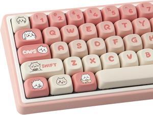TYRIXKI PBT Keycaps 139 Keys MOA Profile Cute Keycaps Dye-Sublimation Pink Kawaii Keycaps Set Custom Keycaps for Cherry Gateron MX Switches Mechanical Keyboards