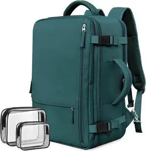 Rinlist Backpack for Traveling Women Men, Flight-approved Carry-on Travel Backpack Bag, Personal Item Backpack Luggage on Airplanes, Travel Essentials, Peacock Blue