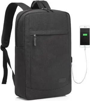VASCHY 17 inch Laptop Backpack for Men with USB Port Lightweight Slim Business Backpack