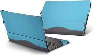Laptop Cover for HP Envy x360 Laptop 15t /15z-XXX/ 15-ed/15-er/15-ep/15-fe/15-ew/15-fh/15t-es100 All Inclusive Drop Case 15.6" PU Leather Inside Pocket Cover (15.6inch, Sky Blue)