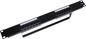 1U 12 Ports Cat6 Unshielded Wallmount or Rackmount Patch Panel UTP Ethernet Patch Panel with Cat6 Adapter Patch Panel