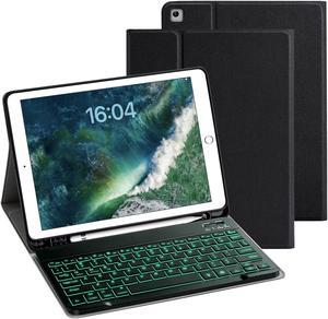 VOWUBO Keyboard Case for iPad 6th Gen 2018, 5th Gen 2017, Air 2 2014,Magnetic Detachable Wireless Keyboard Case, iPad Pro 9.7 inch Case with Backlit Keyboard and Pencil Holder, Slim Folio Cover, Black