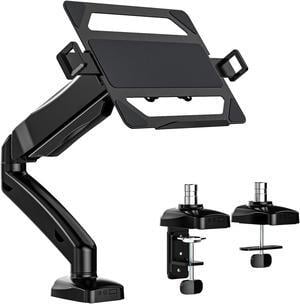 WALI Laptop Mount for Desk, Laptop Arm Mount for 17"-32"Computer Screen and 11.6" - 17.3" Notebook,Single Monitor Mount Holds up to 19.8lbs, Laptop Tray Stand with Gas Spring Arm GSMP001LP, (Black)