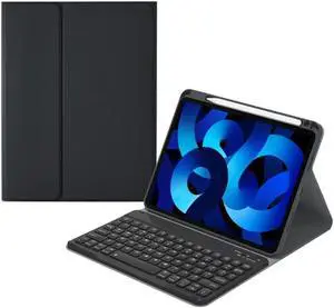 kaitesi Keyboard Case for iPad 10th Generation 2022 10.9 inch Case with Bluetooth Keyboard Concave Key Magnetic Detachable Color Keyboard Cover (Black)