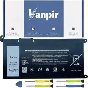 VANPIR YRDD6 Laptop Battery Replacement for Dell Inspiron 5481 5482 5491 2-in-1 3493 3582 3593 3793 7586 5480 5485 5491 5493 5584 5585 5590 5593 5594 5598 Vostro 3491 5481 5581 5490 5590 Series 42Wh