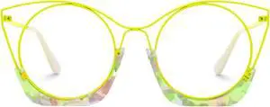 Zeelool Chic Round Glasses for Women Blue Light Blocking Glasses Anti Eyestrain Glasses ZJGT735843-03 Lime-Green