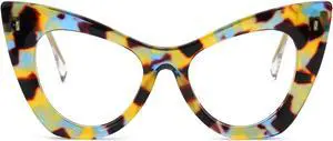 Zeelool Blue Light Blocking Glasses, Acetate Cat Eye Frame Glasses for Women Eyeglasses with Clear Lenses Anti Eyestrain & UV from Computer/TV/Phone ZJGA354576-01B Tortoise