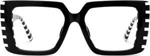 Zeelool Blue Light Blocking Glasses for Women, Rectangle Glasses Frame Eyeglasses with Clear Lenses Anti Eyestrain & UV from Computer/TV/Phone ZJGA838378-03B