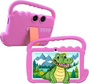 Kids Tablet 7 inch for Girls Boy, Android 12 Tablets for Kids 4GB RAM 32GB ROM Toddler Tablet WIFI Bluetooth Safety Eye IPS Screen, Parental Control, Dual Camera Shockproof Case for Educational, Games