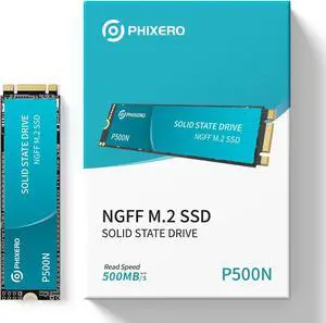 PHIXERO High-Performance M.2 NGFF SSD 500MB/S 512GB Compact, Fast, and Powerful Storage Solution for Laptops and Desktops