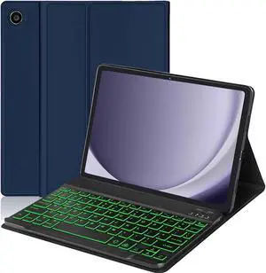 Keyboard Case for Samsung Galaxy Tab A9 Plus 11 inch (SM-X210/X216/X218) 2023,7 Color Backlite 5G A9+ Keyboard Magnetic Case with S Pen Holder(Blue)