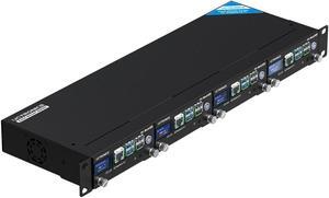 UCTRONICS Pi 5 Rack Pro, 1U Rack Mount with 4 x M.2 NVMe SSD Base, PCIe to NVMe, Safe Shutdown, 0.96" Color LCD Raspberry Pi 5 NVMe Rack