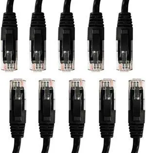 W-NECTOUN Cat 6 Ethernet Cable with FLUKE Test Report, Ethernet Cable 3ft(10-Pack),Cat 6 Cable(Cat6 Cables),Cat 6 Patch Cables,Snagless Short Internet Cables,RJ45 Network Cable-Black