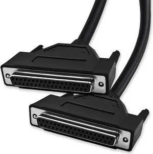 XANHAM DB25 25 Pin 49 Feet(15 Meter) Two Row Straight Through Serial Cable, Double Shielded(Metal Braiding&AL-foil), Female to Female, Black, SC920S12FF