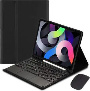 Galaxy Tab A9+ A9 Plus 11 '' 2023 SM-X210/X215/X216 Keyboard Cover with Touchpad Cute Round Key Slim Smart Magnetic Detachable BT Keyboard (Black)