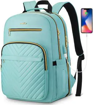 YAMTION Backpack Women,15.6 Inch Laptop Backpack for Business Work Office College,Light Green