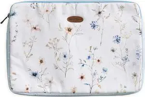 Maison d'Hermine Laptop Sleeve Upto 13.5 inch Stain and Water Repellent Cotton Canvas - Ice Florals
