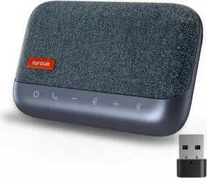 NUROUM A15 Conference Speaker and Microphone, Portable&Scalable Bluetooth Wireless Speakerphone, 360deg Voice Pickup, Daisy Chian for Calls/Computer/PC/Laptop/Desktop via Bluetooth/Dongle/USB-A/C Blue