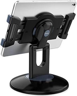 AboveTEK Retail Kiosk iPad Stand, 360° Rotating Commercial POS Tablet Stand, Fits 6"-13" (Screens) iPad Mini Pro-Business Swivel Tablet Holder, for Store Office Reception Kitchen Desktop (Black)
