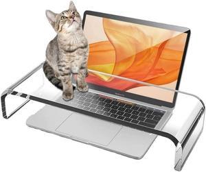 CalorMixs Anti-Cat Acrylic Keyboard Protector Cover,Computer Monitor Stand Prevent Cat Trampling Laptop Stand