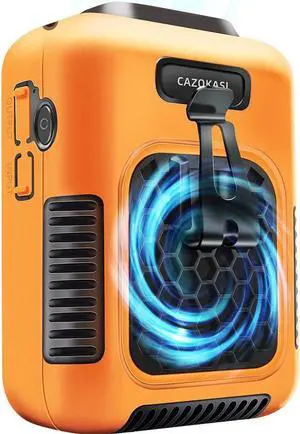 CAZOKASI Newest Version Personal Fan Portable Waist Fan Working Fan Hand Free 6000mAh, 6-24hours Wearable Fan for Traveling Working Outdoor Office