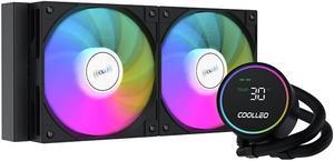 COOLLEO ICE Fairy 240 Digital ARGB 240mm AIO CPU Cooler,Three-Phase Nine-Stage Water Pump 280W TDP Liquid CPU Cooler for AMD AM4/AM5 & Intel LGA 115X/1200/1700