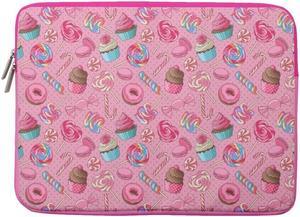 Cupcakes Donuts Laptop Sleeve Bag Compatible with MacBook Air/Pro, 13-13.3 inch Notebook, Compatible with MacBook Pro 14 Inch, MacBook Air M2 Sleeve 13 Inch, Canvas Protective Case with Pocket