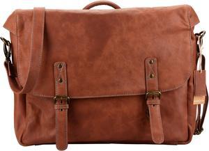 MANDAVA Mens Messenger Bag | Genuine Leather Laptop Briefcase Bags for Men - Handmade Full Grain Satchel Side Shoulder Cross Body Bag (Brown)
