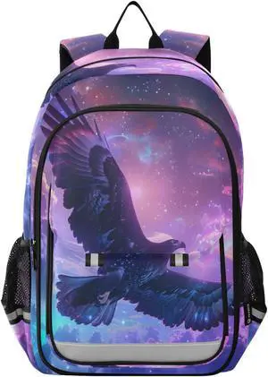 senya School Backpack Kids College Rucksack Travel Bookbag Fashion Back Pack Girls Boys Eagle Sky Nebula Cosmosis