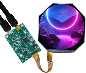 FanyiTek 2.5 inch 480x480 400nit VS025Z6M IPS MIPI Round Circle LCD Screen and Micro HDMI Micro USB Controller Board 30 pins